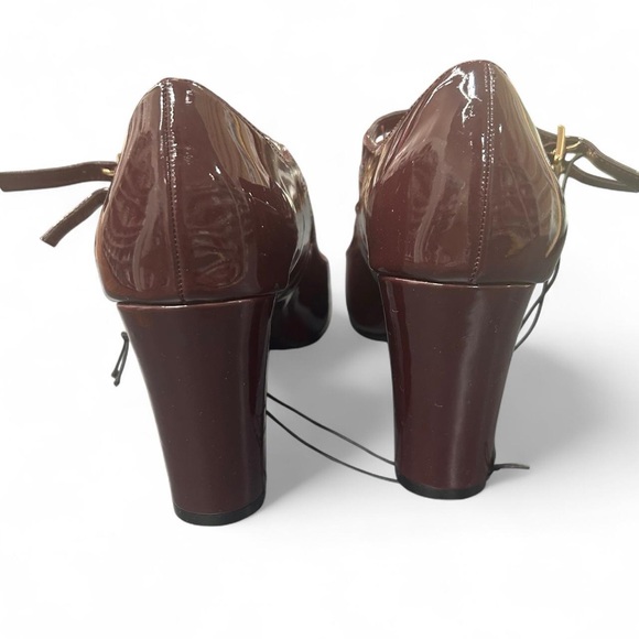 IMPO Burgundy Chunky Heels Size 8 Round Toe Buckle Retro Y2K - Picture 2 of 4